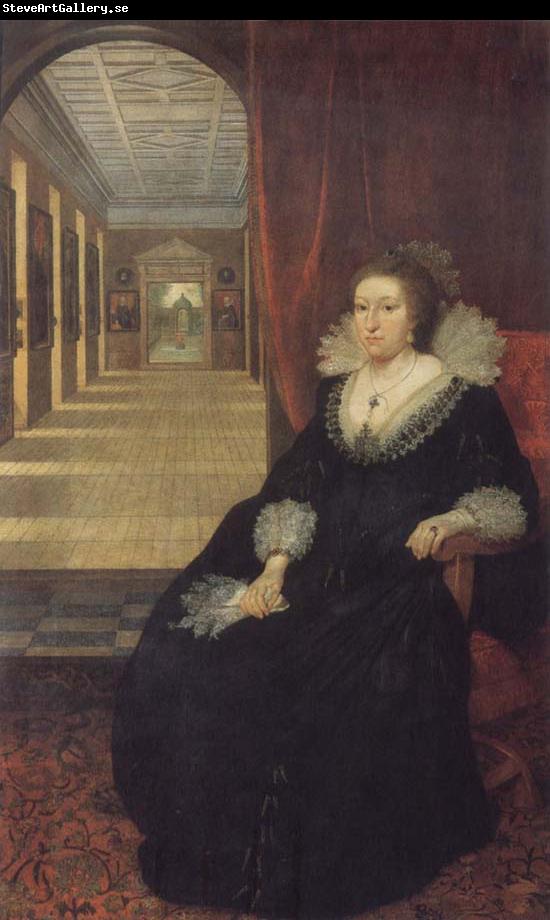 Mytens, Daniel the Elder Alathea Talbot Countess of Arundel,sitting before the picture gallery at Arundel House